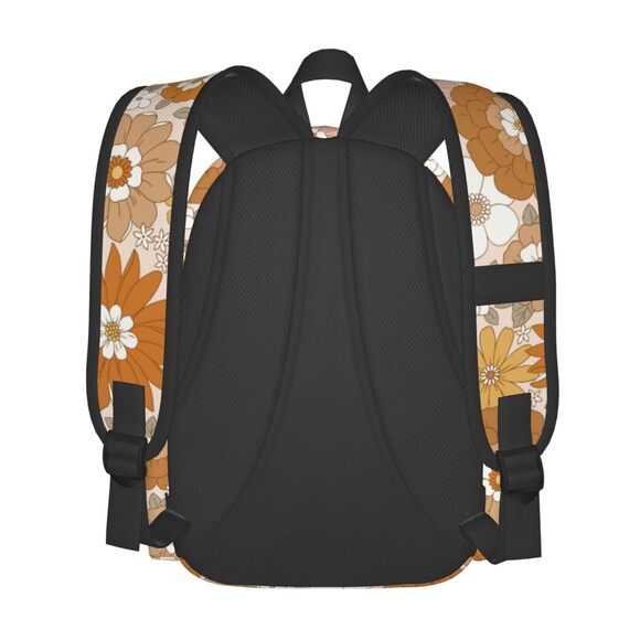 1087 Retro Flowers Stylish Backpack With Adjustable Padded Shoulder Straps main image 8